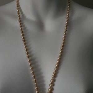 G. Silver Faux Pearl Necklace Vintage
